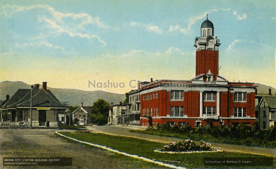 Postcard: Grand Trunk Railway Station and Municipal Building, Gorham, New Hampshire